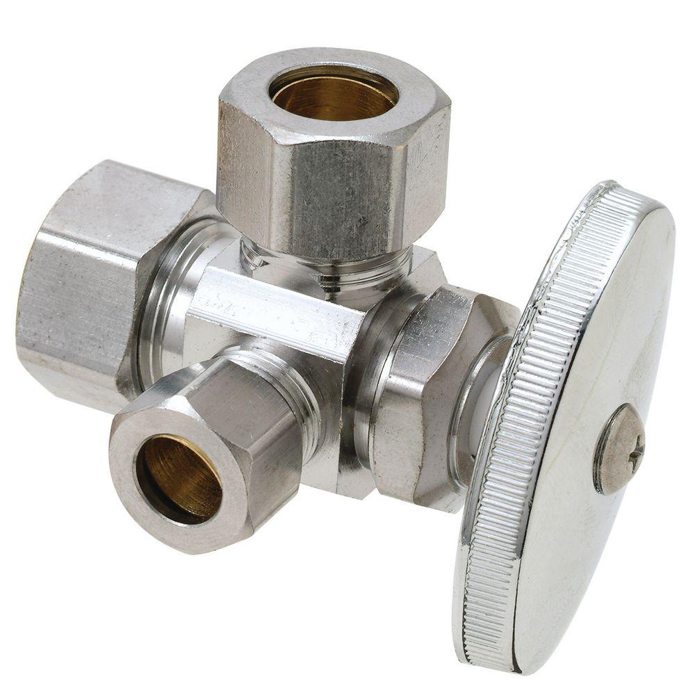 Brcraft 1 2 In Nom Comp Inlet X O D 3 8 Brcraft 1 2 In Nom Comp Inlet X O D 3 8 Dual Outlet Multi Turn Valve Cr3901lx C1 The Home Depot