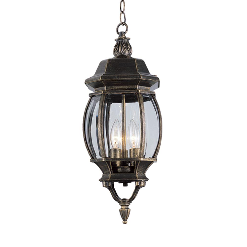 UPC 736916189095 product image for Bel Air Lighting Parsons 3-Light Black Gold Outdoor Hanging Lantern Pendant Ligh | upcitemdb.com