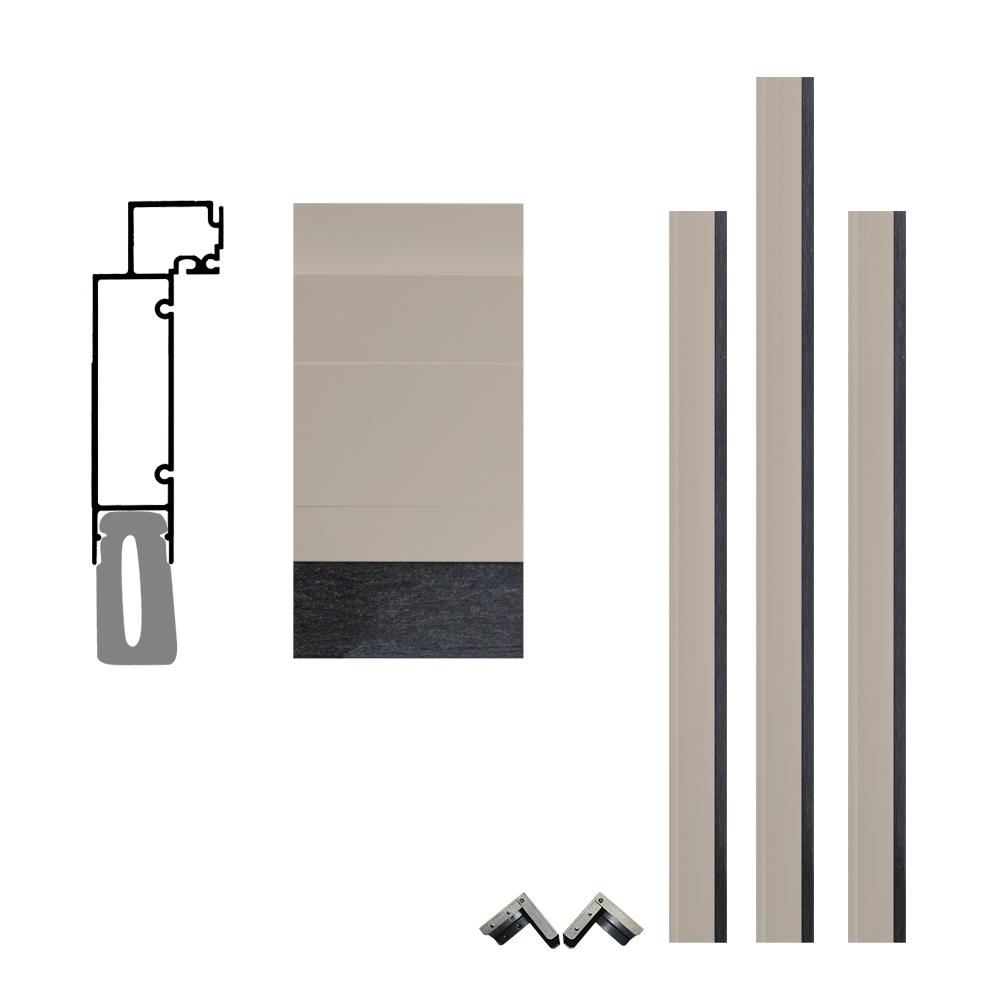 FrontLine Pro Series 5-1/2 in. x 96 in. x 84 in. Aluminum Clad Garage Door Frame with Crownline
