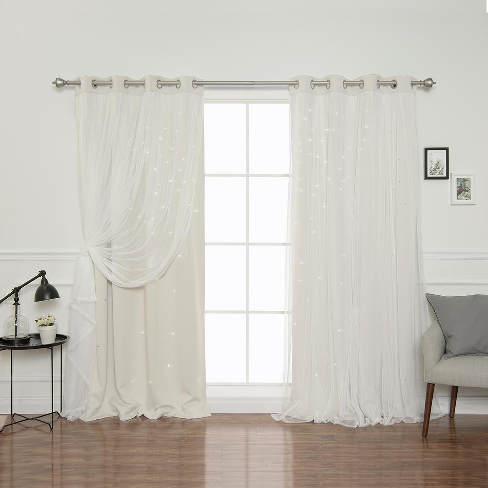 Best Home Fashion 52 In W X 84 L Tulle Overlay Star Cut Out Best Home Fashion 52 In W X 84 L Tulle Overlay Star Cut