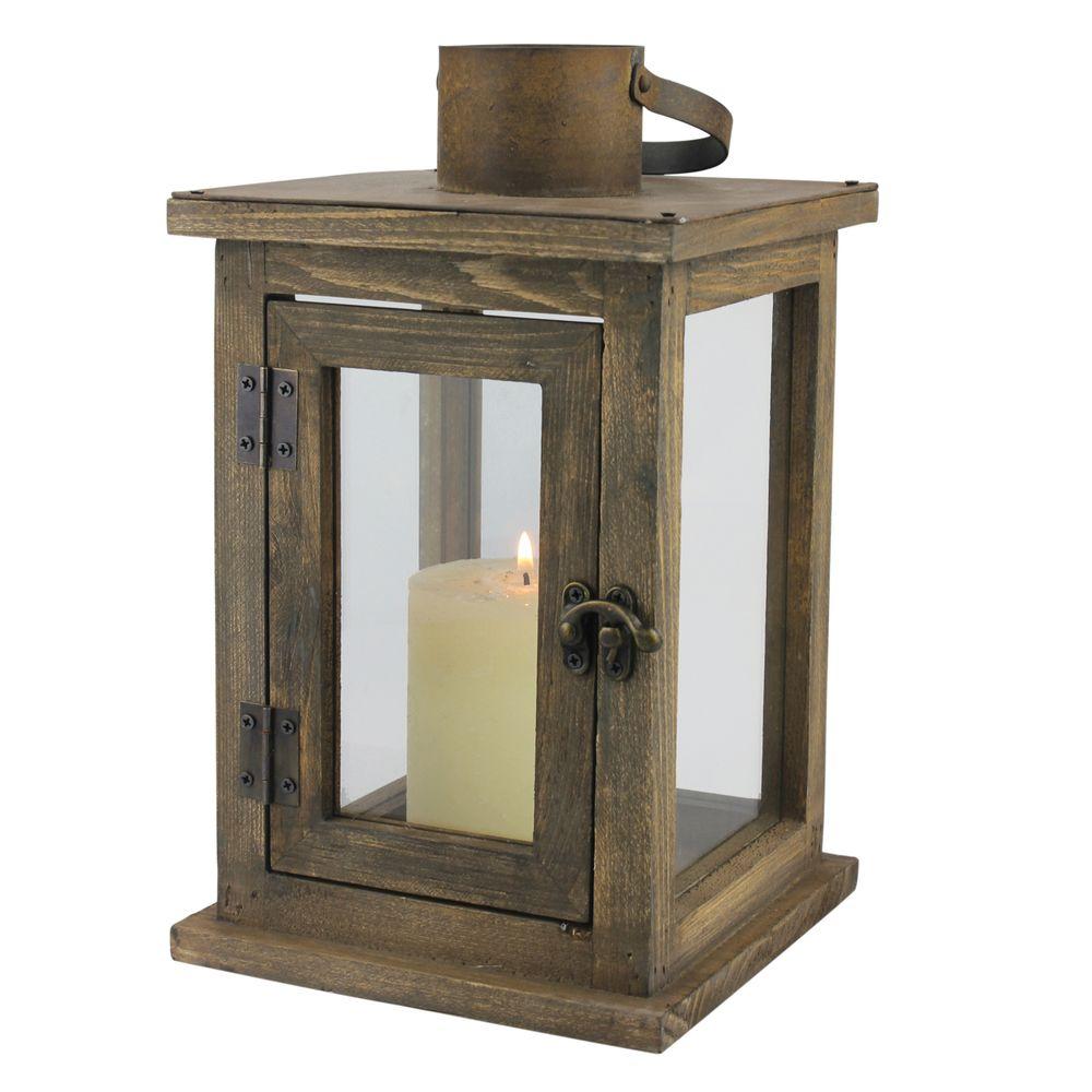 Stonebriar Collection 11 in. H Rustic Wood LanternSB5174A The Home