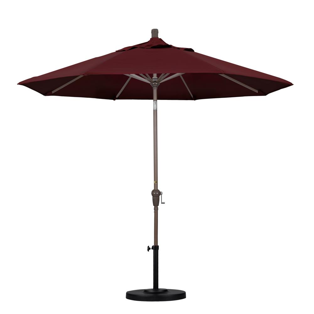 California Umbrella 9 Ft Aluminum Auto Tilt Patio In California Umbrella 9 Ft Aluminum Auto Tilt Patio In Burdy Pacifica