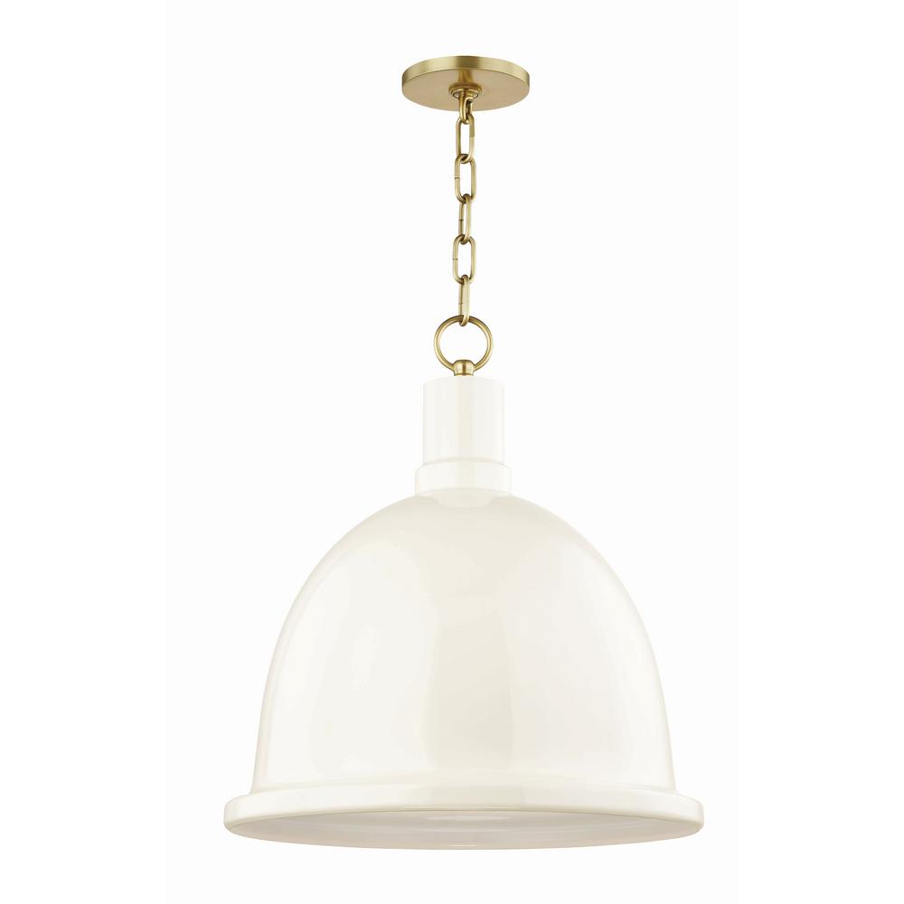 Blair 1-Light 16 in. W Aged Brass Pendant with