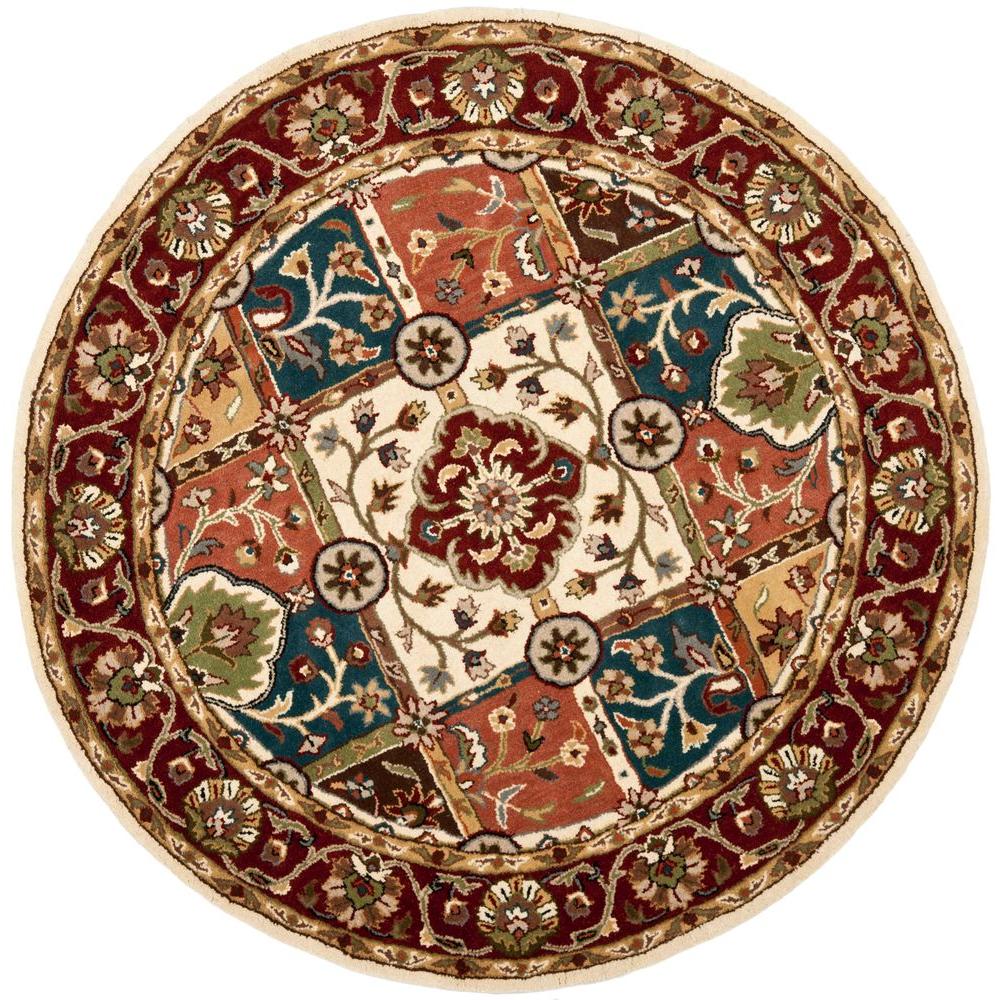 Safavieh Heritage Multi/Red 3 ft. 6 in. Round Area Rug-HG925A-4R - The ...