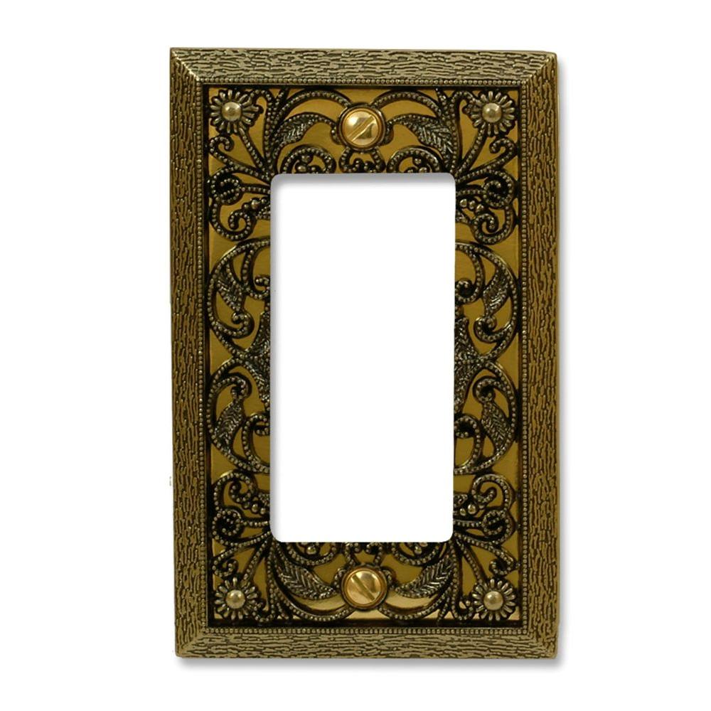 Amerelle Filigree 1Decora Wall Plate, Antique Brass65RAB The Home Depot