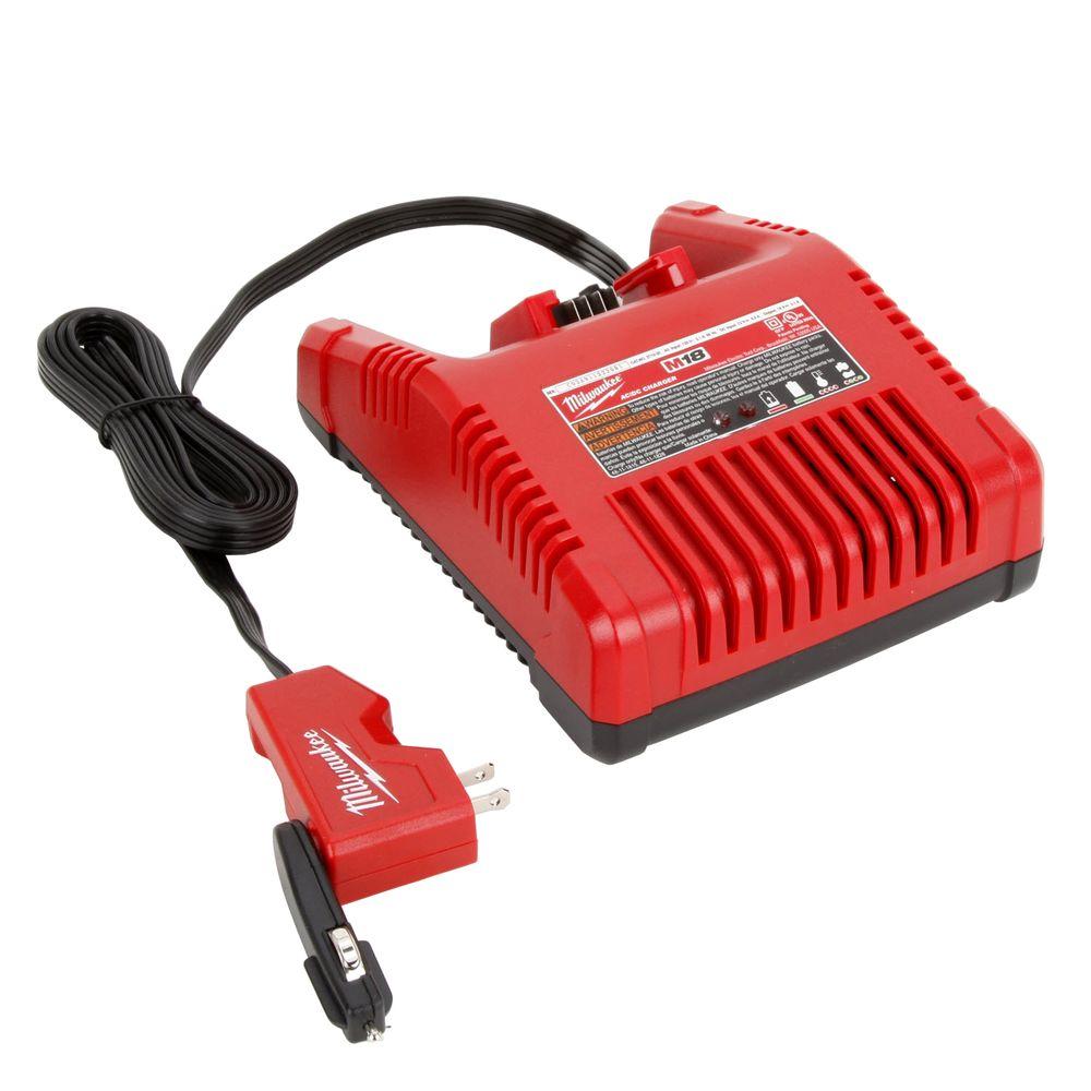 Milwaukee M18 18Volt LithiumIon AC/DC Wall and Vehicle Charger2710