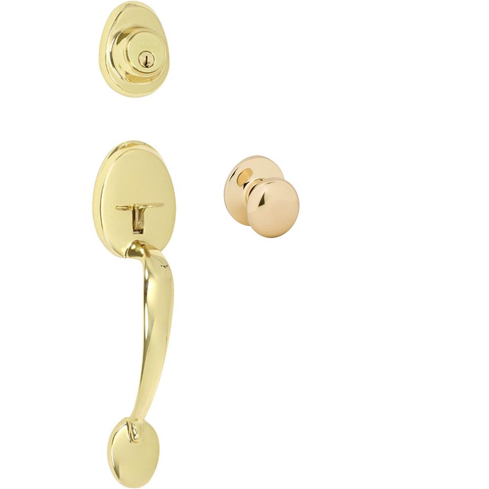 Delaney Tralee Polished Brass Double Cylinder Deadbolt Entry Door