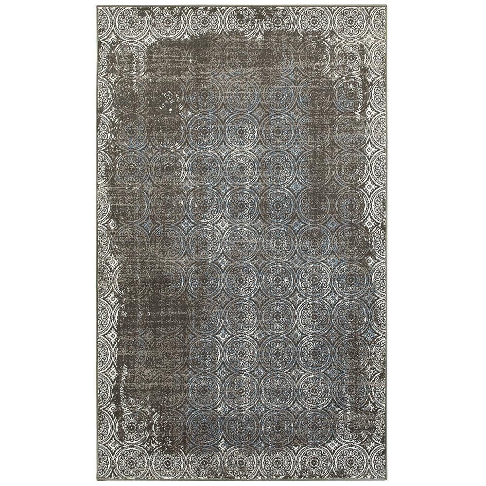 LR Resources Adana Light Blue 7 ft. 9 in. x 9 ft. 10 in. Plush Indoor