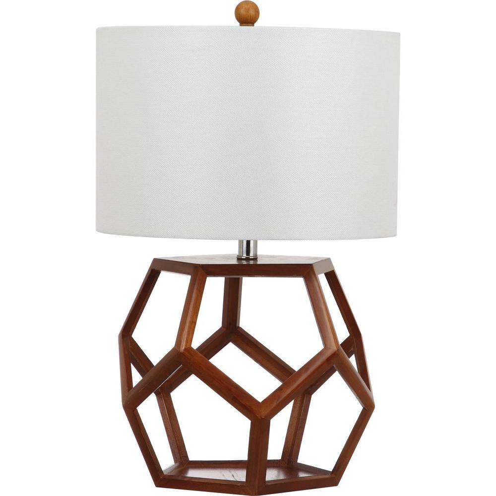 geometric wood table lamp