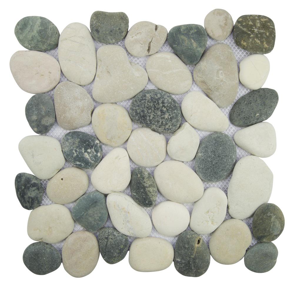Pebble Tile Natural Stone Tile The Home Depot