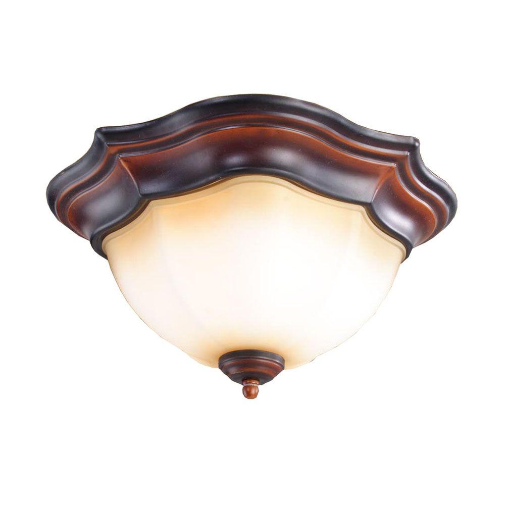 Hampton Bay 2 Light Restoration Bronze Flushmount 18019 The Home Depot Hampton Bay 2 Light Restoration Bronze Flushmount