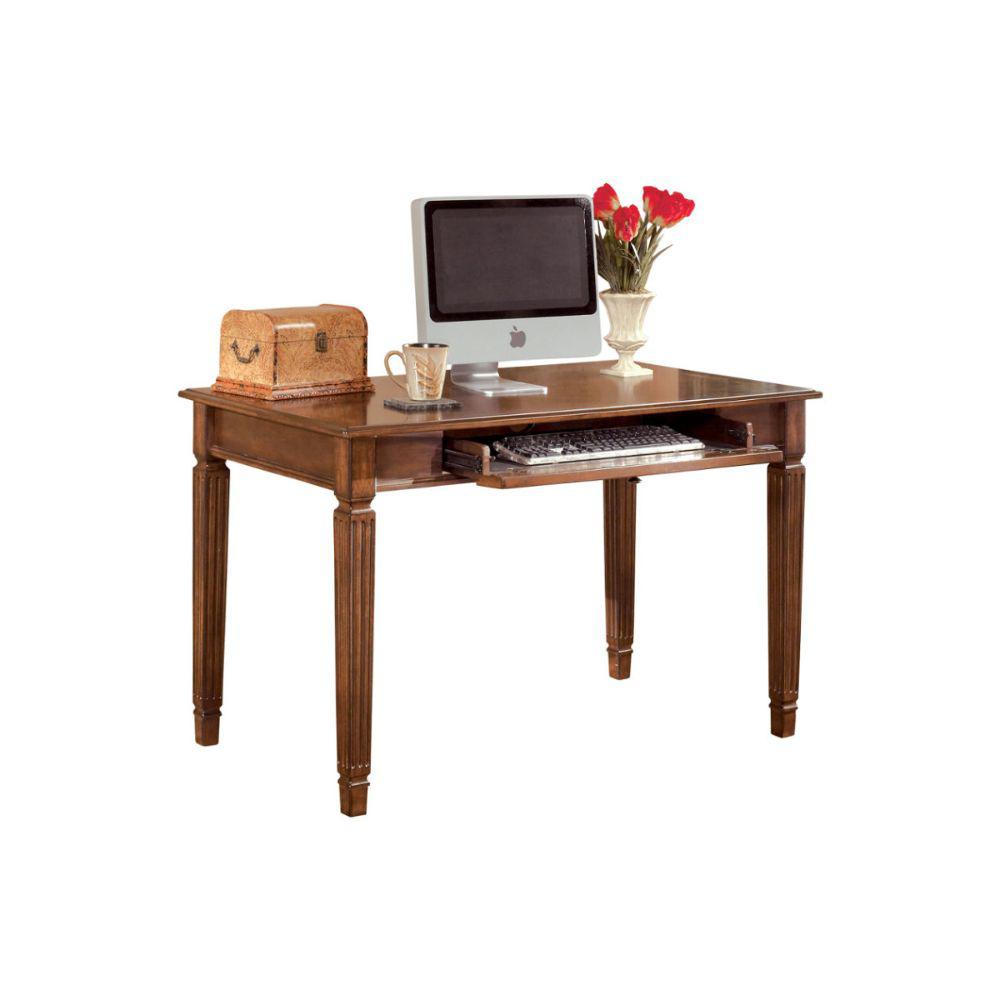 Benjara Brown Wooden Desk With Drop Down Keyboard Tray And Turned