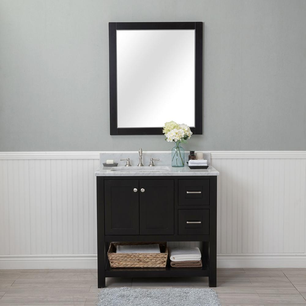 Alya Bath Wilmington 36 in. W x 22 in. D Vanity in Espresso with Marble