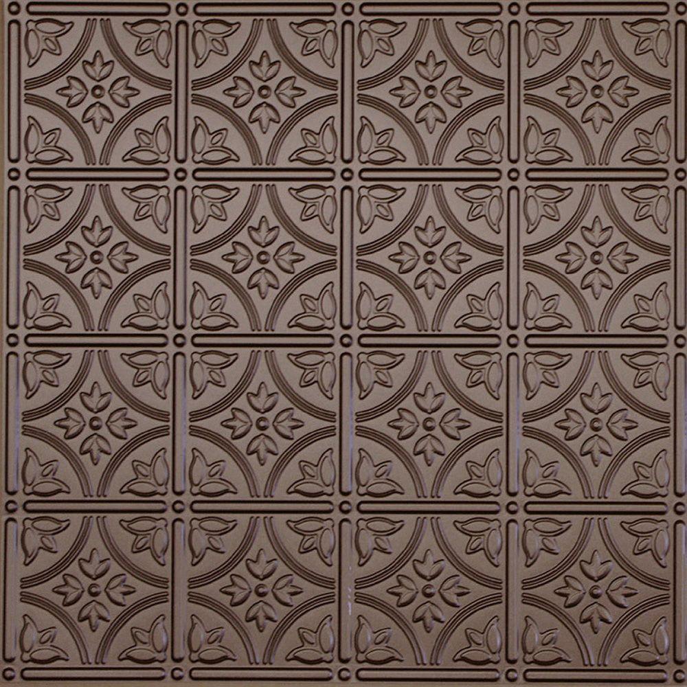 Global Specialty Products Dimensions 2 Ft X 2 Ft Bronze Tin Ceiling Tile For Refacing In T Grid Systems