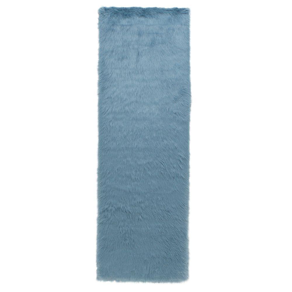 Home Decorators Collection Faux Sheepskin Blue 3 Ft X 8 Runner Home Decorators Collection Faux Sheepskin Blue 3 Ft X 8 Runner Rug