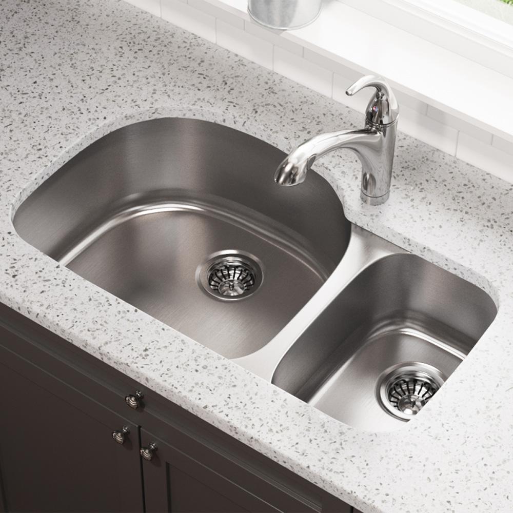 Mr Direct Undermount Stainless Steel 35 In Double Bowl Kitchen Sink