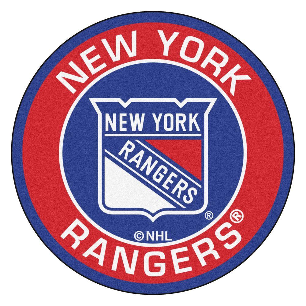 FANMATS NHL New York Rangers Red 2 ft. 3 in. x 2 ft. 3 in. Round Accent Rug18880 The Home Depot