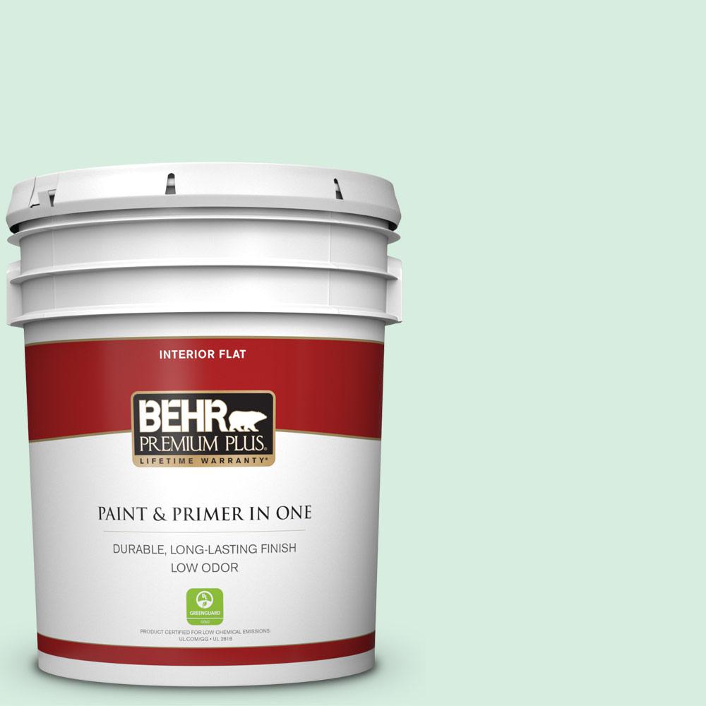 Behr Premium Plus 5 Gal P410 1 Pondscape Flat Low Odor Interior Paint And Primer In One 105005 The Home Depot