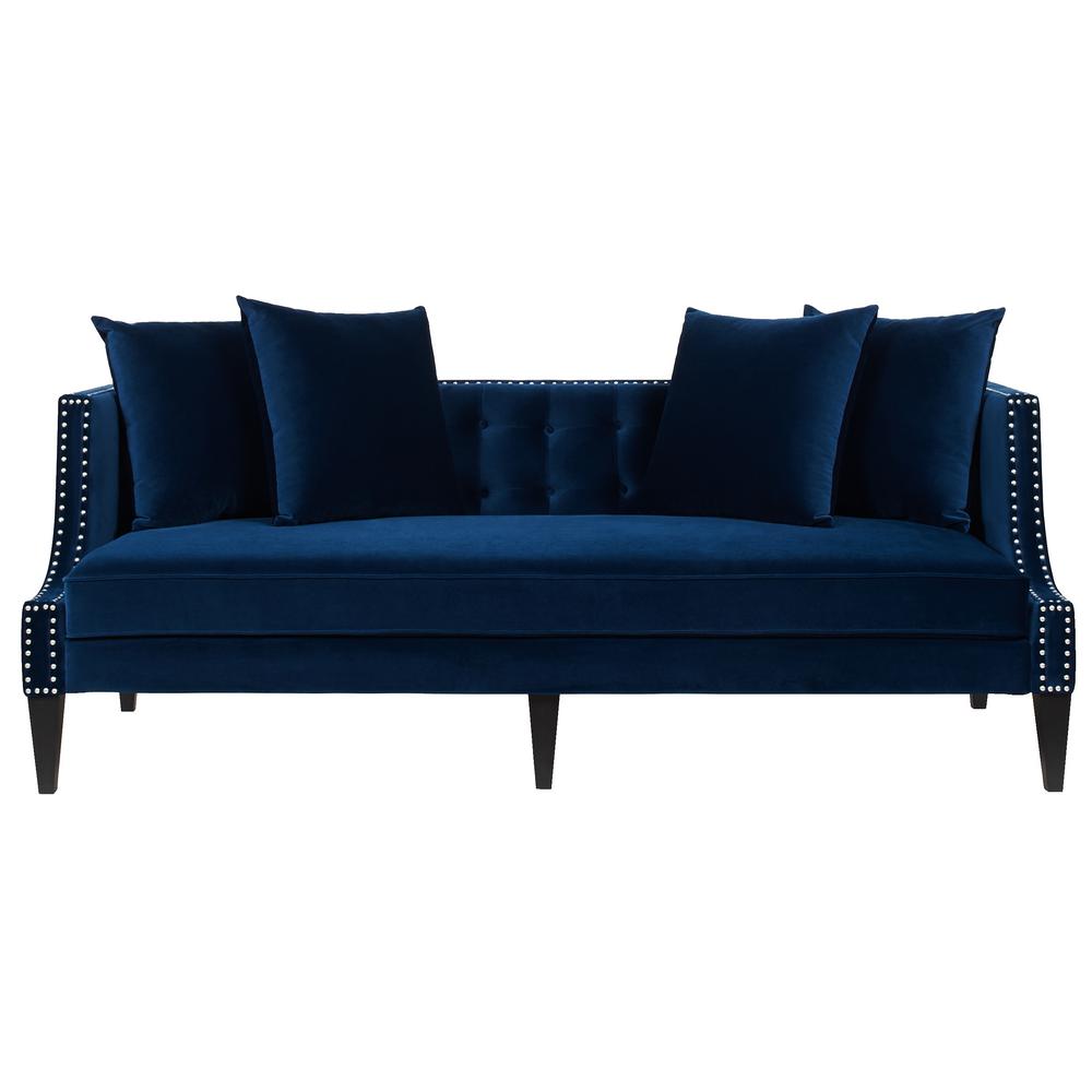 Jennifer Taylor Caroline Navy Blue Sofa 63013 3 859 The Home Depot Jennifer Taylor Caroline Navy Blue Sofa