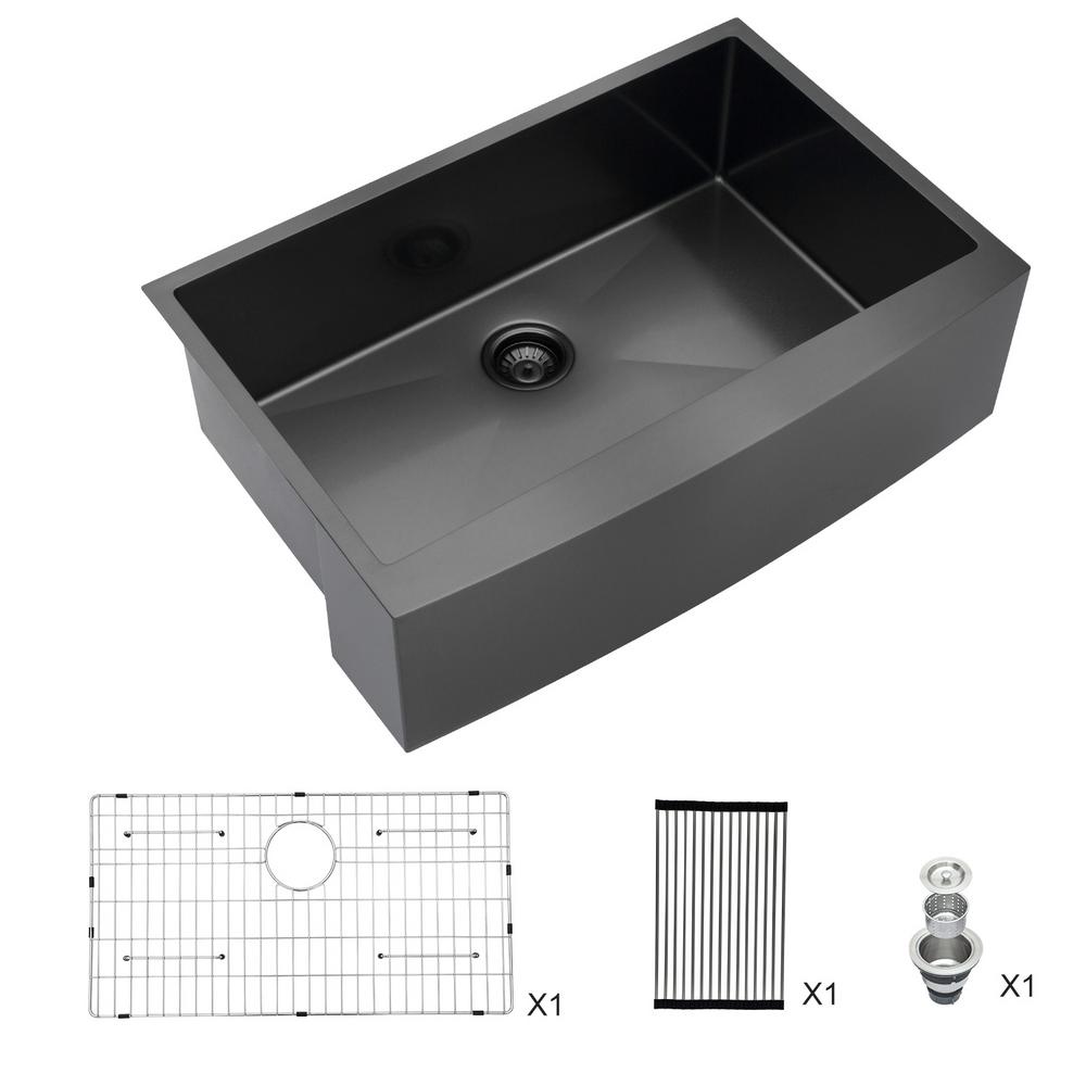top mount black stainless steel sink