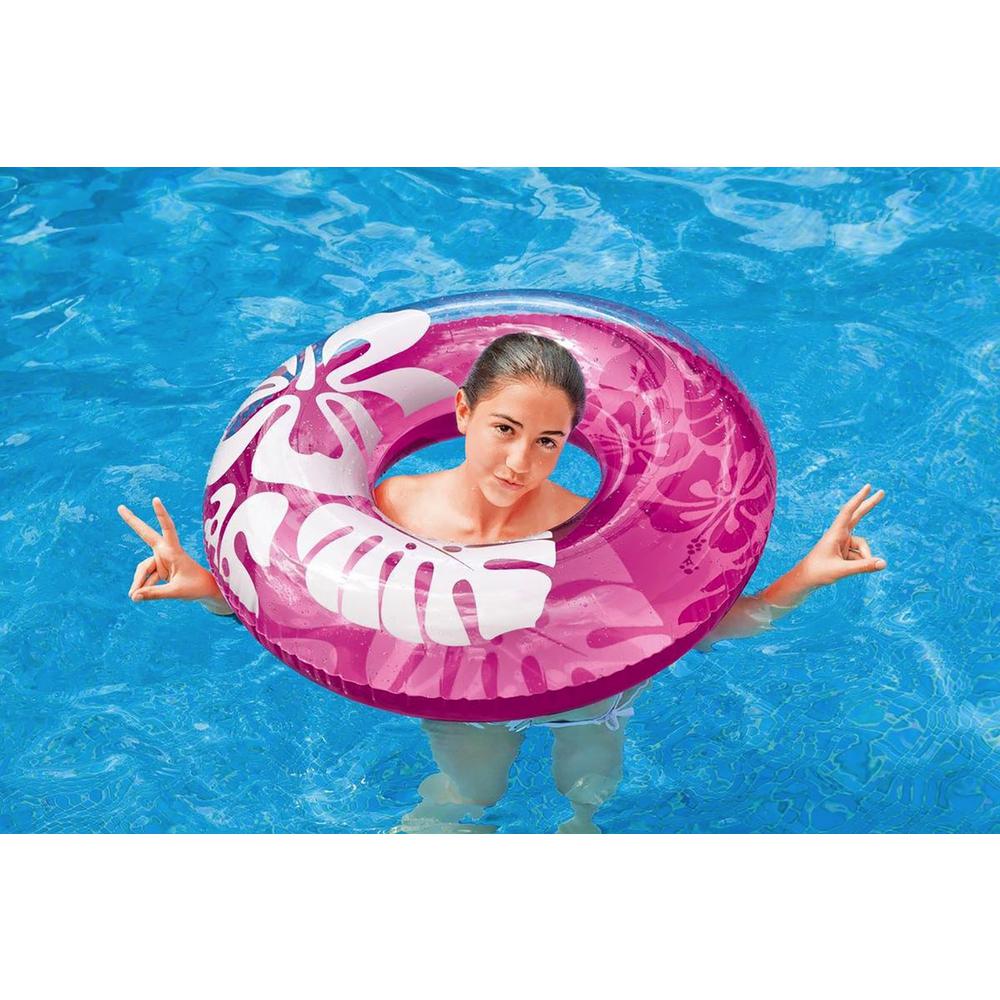 59251EP Intex Colorful Transparent Inflatable Swimming Pool Tube Raft 12 Pack