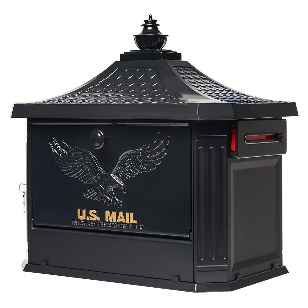 Gibraltar Mailboxes Hamilton Black Locking Aluminum Large ...