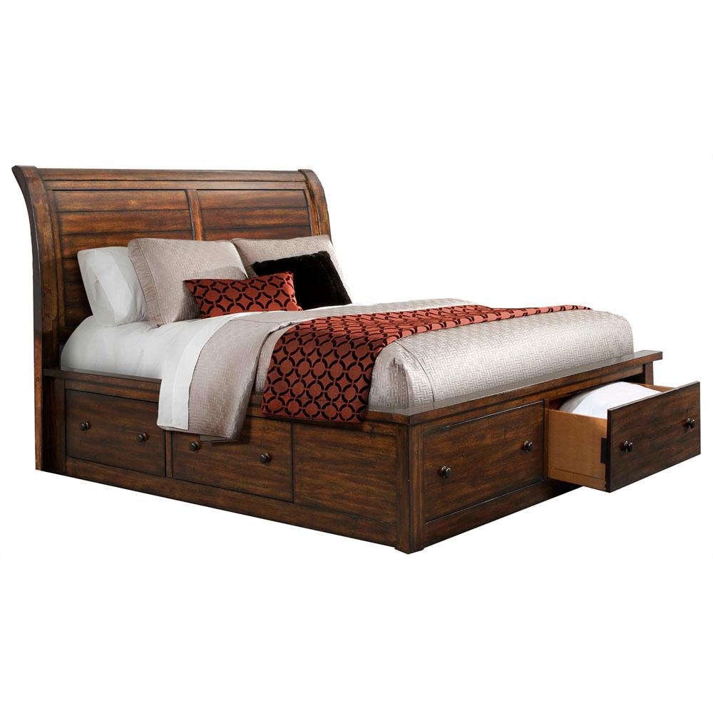 Aspen Creek Rustic Chestnut Queen Storage Bed 98123bqu Rc The Home Aspen Creek Rustic Chestnut Queen Storage Bed