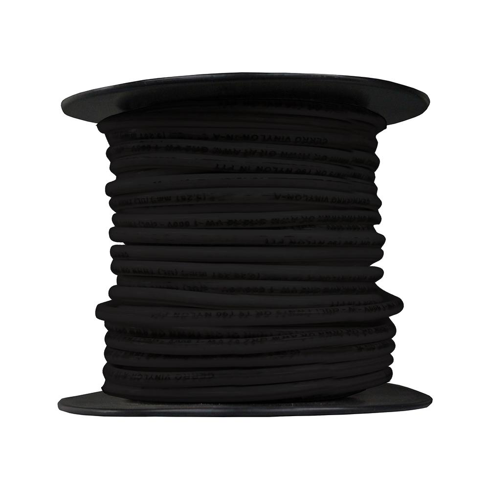 Unbranded 50 ft. 14-Gauge Black Solid THHN Wire-112-1401BR ...