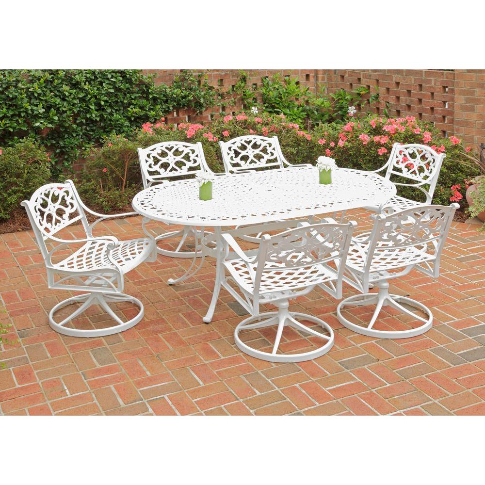 Homestyles Biscayne White 7 Piece Swivel Patio Dining Set 5552 335