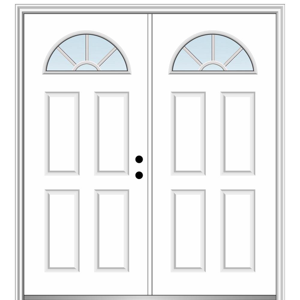 Mmi Door 72 In X 80 In White Internal Grilles Left Hand Inswing