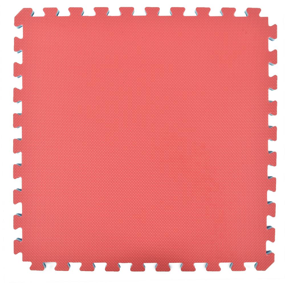 Greatmats Home Sport 24 in. x 24 in. Red/Blue Foam Interlocking Home