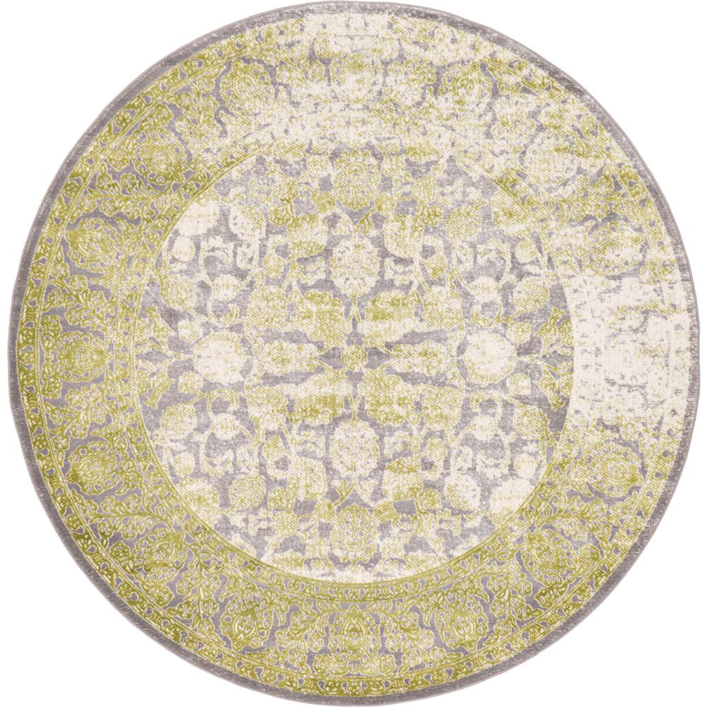 Unique Loom New Classical Light Green 6' x 6' Round Rug3131273 The