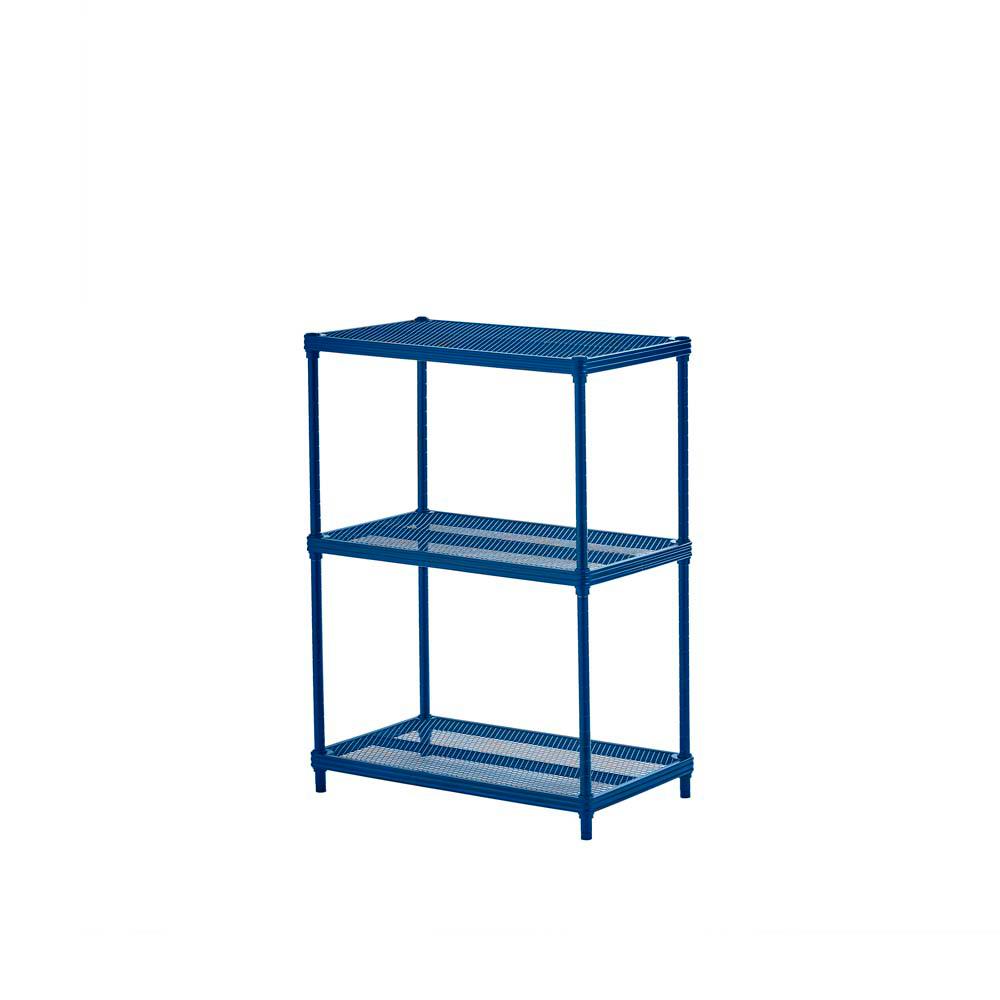 Design Ideas Petrol Blue 3 Tier Metal Garage Storage Shelving Unit 24 In W X 32 In H X 14 In D 3419303 The Home Depot