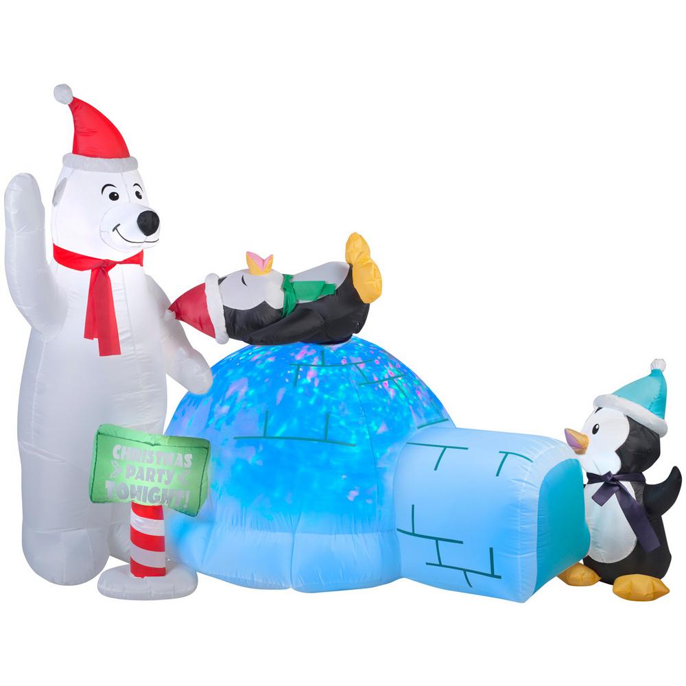 Gemmy 3 5 Ft H Inflatable Airblown Christmas Nerdy Cat G 89855 The Home Depot