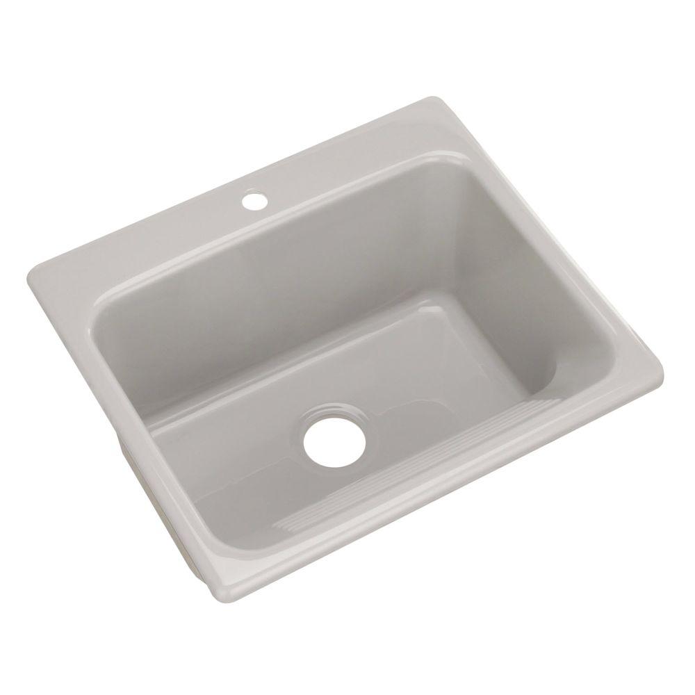Thermocast Kensington Drop In Acrylic 25 In 1 Hole Single Bowl Utility Sink In Ice Grey