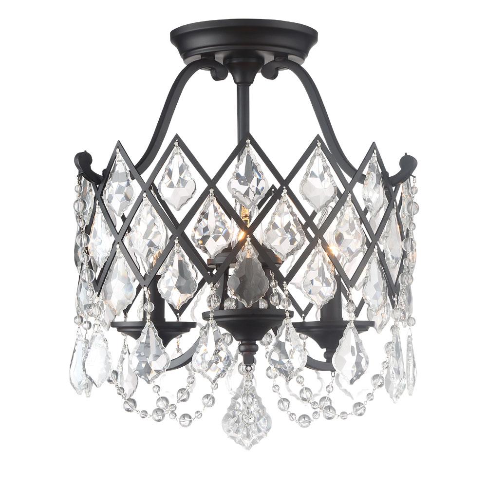 Designers Fountain Ravina 3 Light Vintage Bronze Semi Flush Mount Ravina 3 Light Vintage Bronze Semi Flush Mount