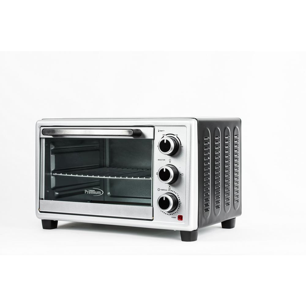 PREMIUM 1440 W 6Slice Silver Toaster Oven with Automatic ShutOffPTO191 The Home Depot