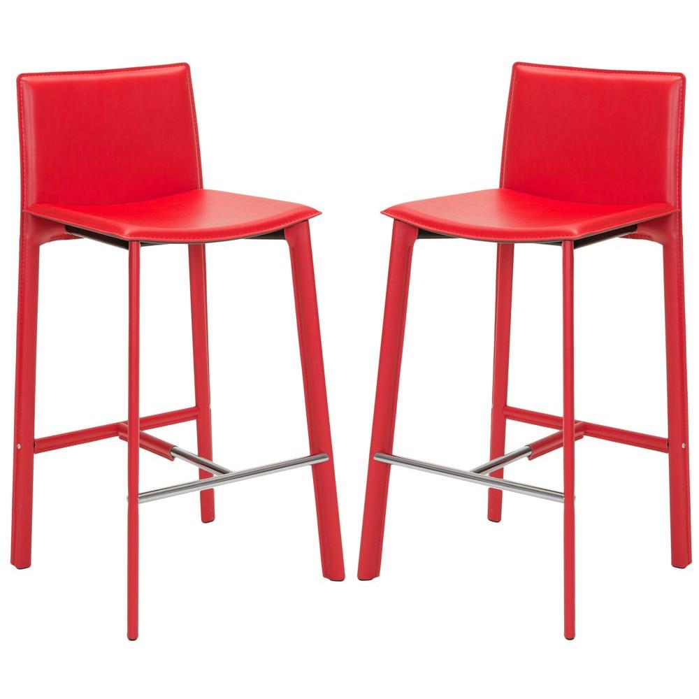 OSPdesigns Parsons 30 in. Red Cushioned Bar StoolMET8630RD The Home