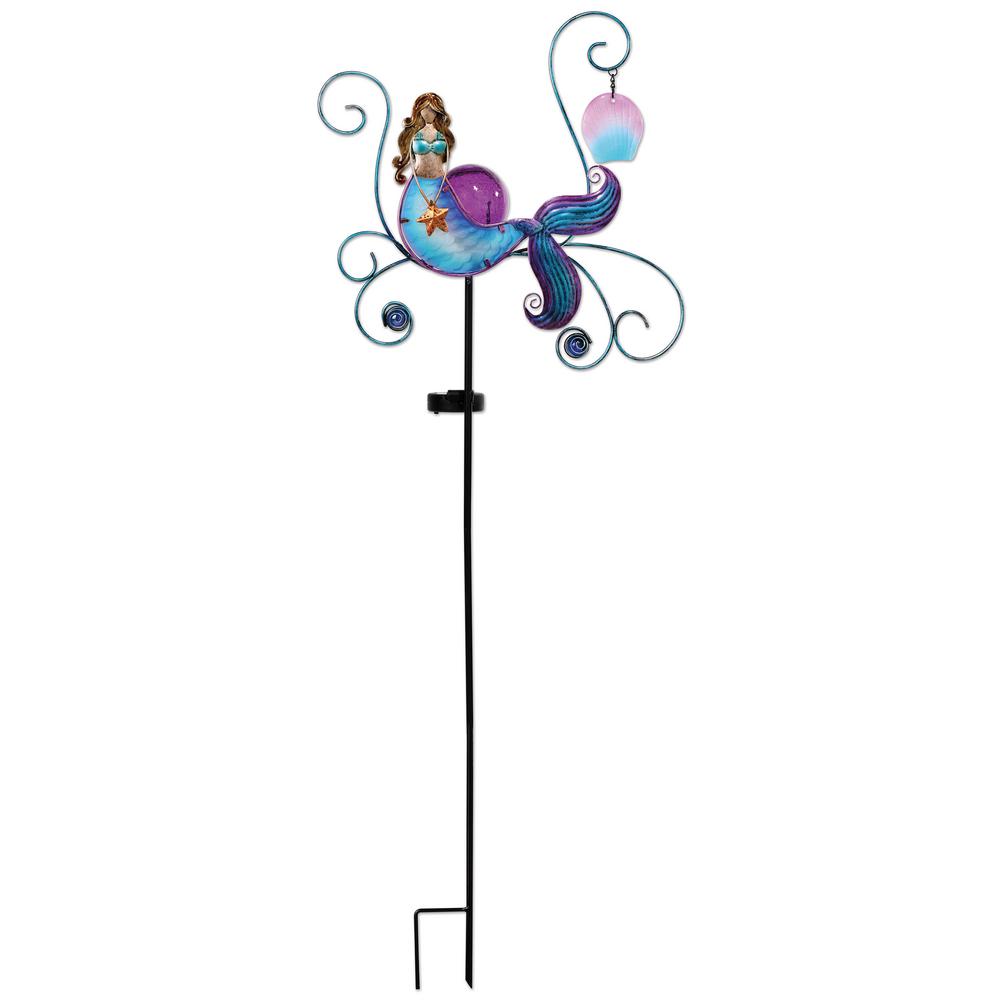 43 In Mermaid Solar Stake 92249 The Home Depot Mermaid Solar Stake