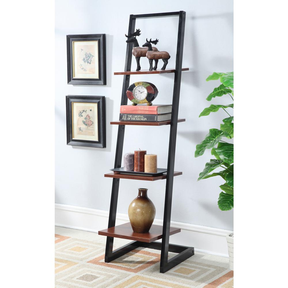 Altra Furniture Ladder Bundle 4Shelf Bookcase in Black (Set of 2