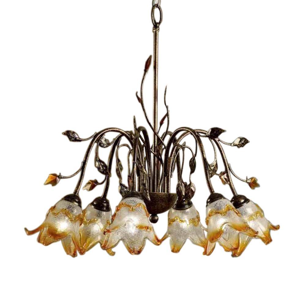 ok lighting 6 light bronze windance floral ceiling chandelier ok