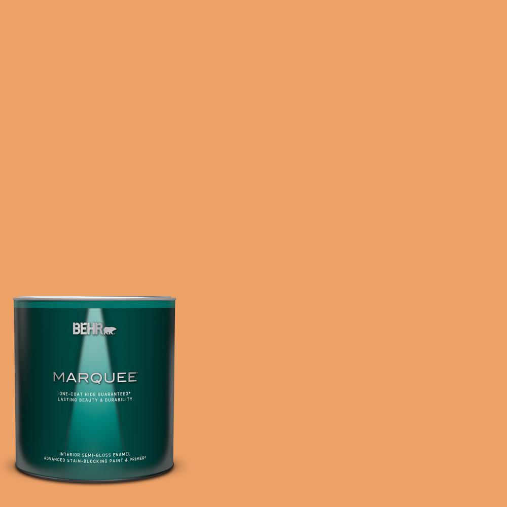 BEHR MARQUEE 1 qt. #270D-5 Adventure Orange Semi-Gloss Enamel Interior
