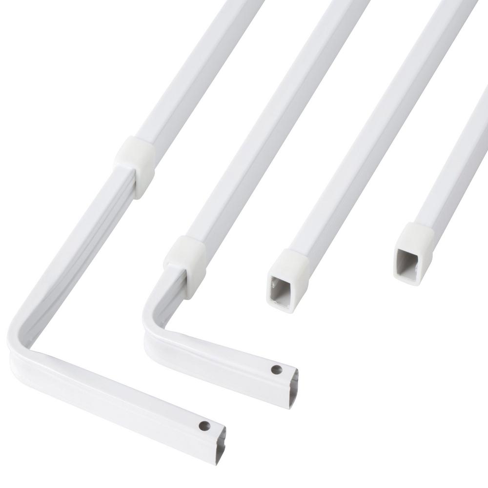 Rod Desyne 84 In 120 Lockseam Double Curtain Kls2084 D The Home Depot 120 In Lockseam Double Curtain Rod, White Double Curtain Rod