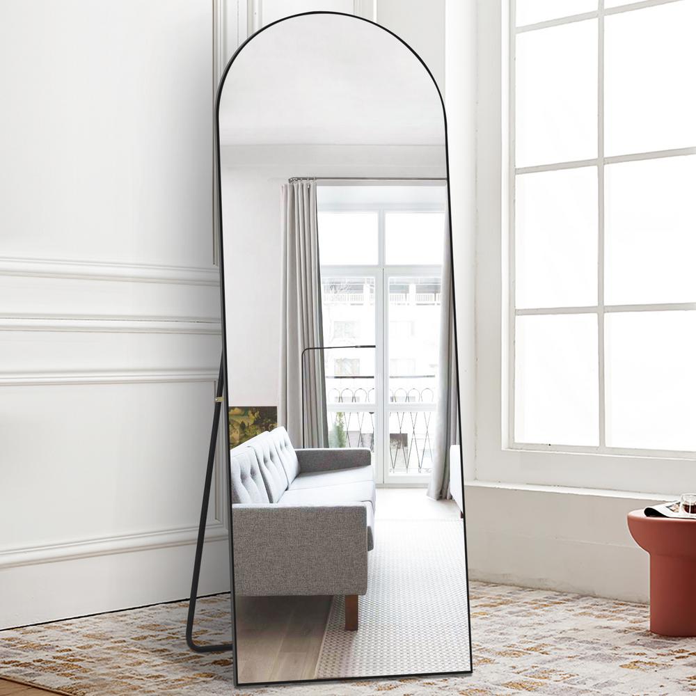 Pexfix 65 In X 22 Modern Arched Shape Framed Black Standing Mirror Full Length Floor Us Lj163ps011 Bk The Home Depot Pexfix 65 In X 22 Modern Arched, Black Large Free Standing Mirror