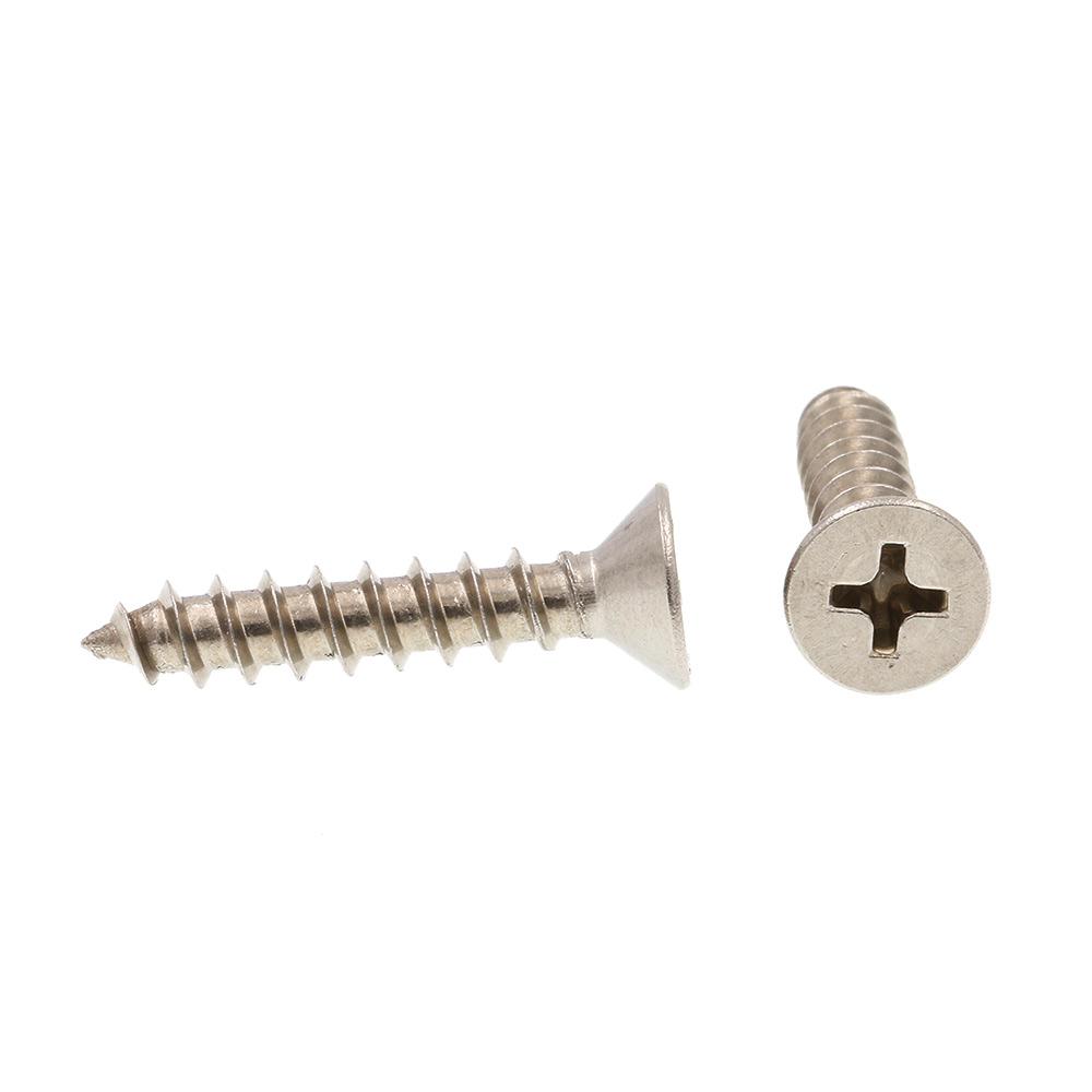 Package of 100 #8 x 1 1//2 in Plain 18-8 Stainless Steel Sheet Metal Screw with Hex Washer Head Type