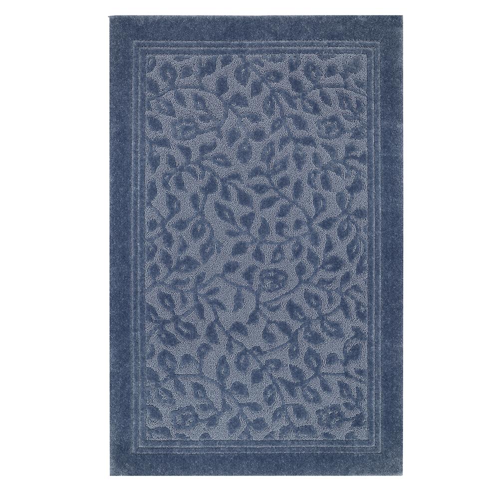 Mohawk Home Wellington 4 ft. x 4 ft. Nylon Octagon Bath Rug in Blue