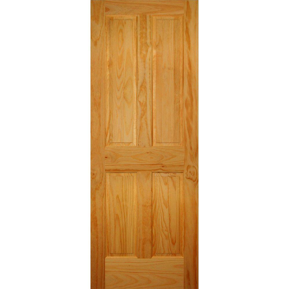 Builders Choice 28 in. x 80 in. 4-Panel Solid Core Pine ...
