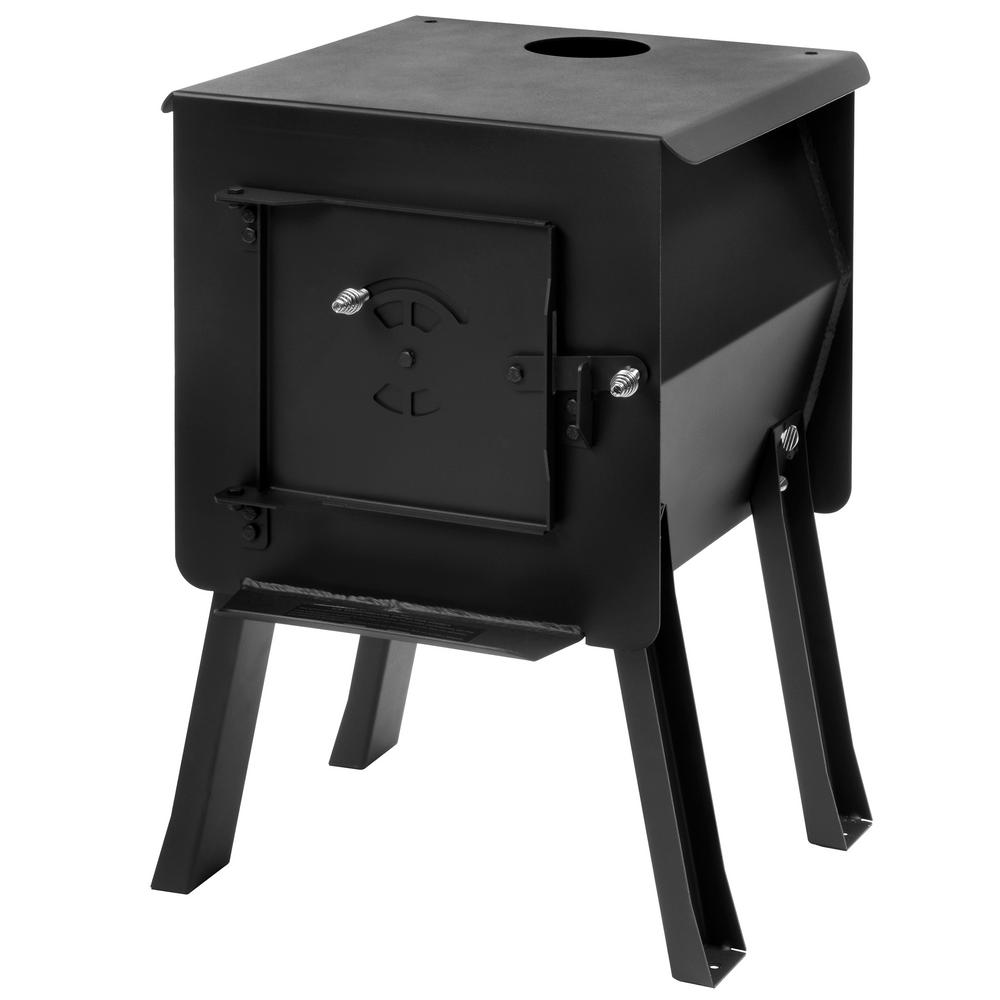 Survivor 1.8 cu. ft. Firebox Camp Stove Portable Charcoal Grill in Black