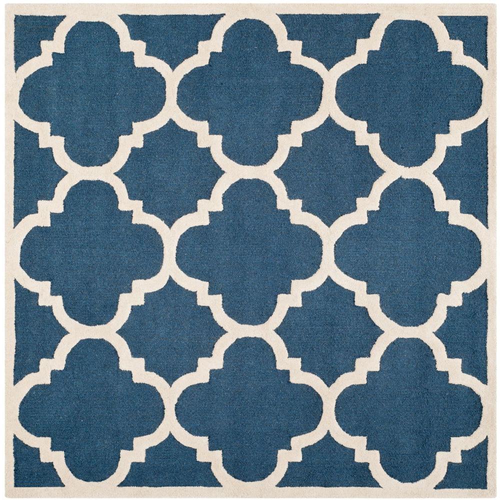 Safavieh Evoke Navy/Ivory 5 ft. 1 in. x 5 ft. 1 in. Square Area Rug