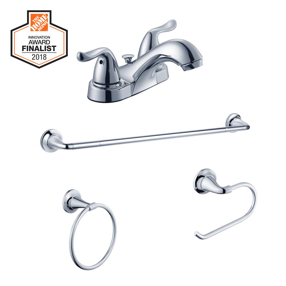 Glacier Bay Constructor 4 in. Centerset 2Handle Bathroom Faucet and